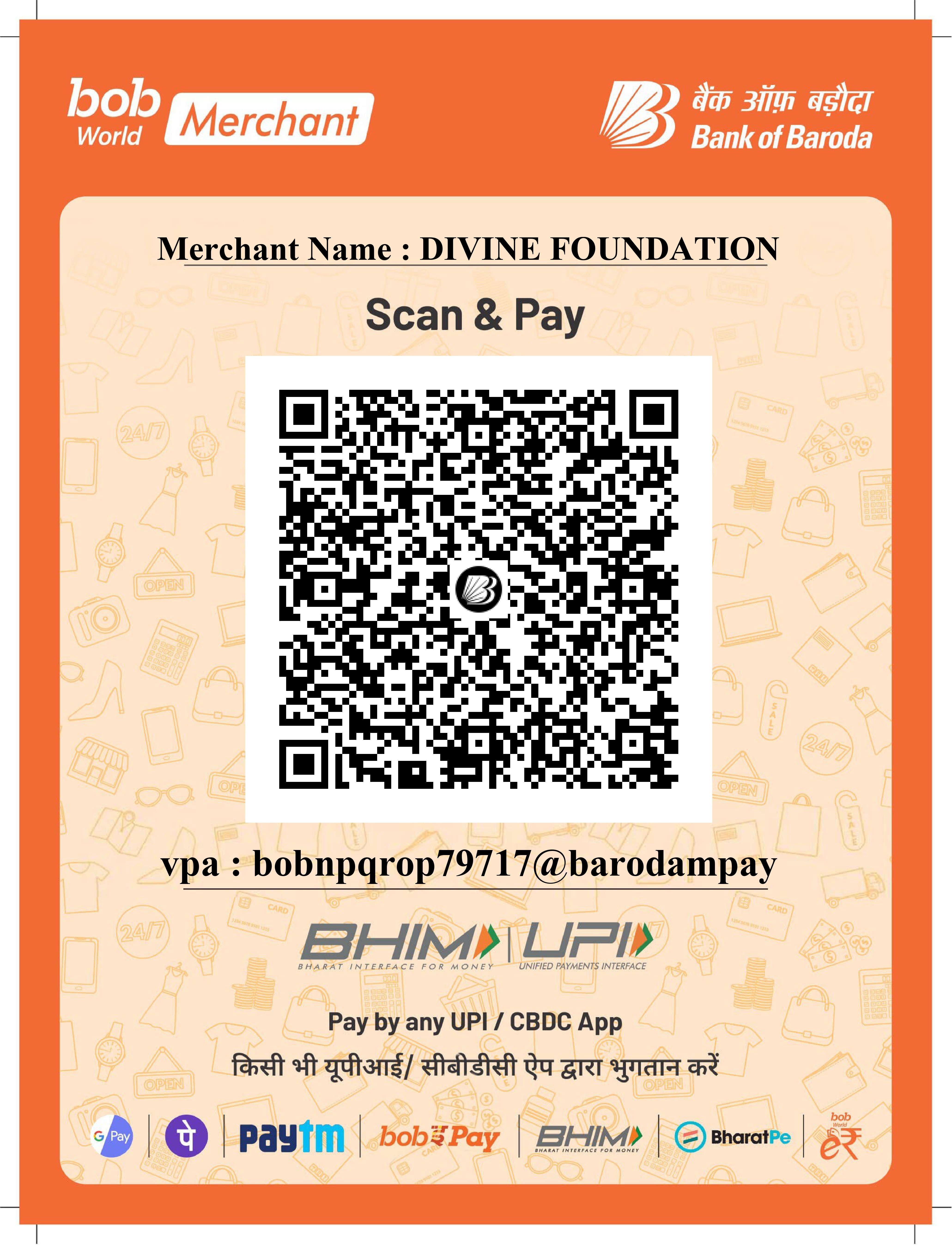 Divine Foundation UPI QR Code
